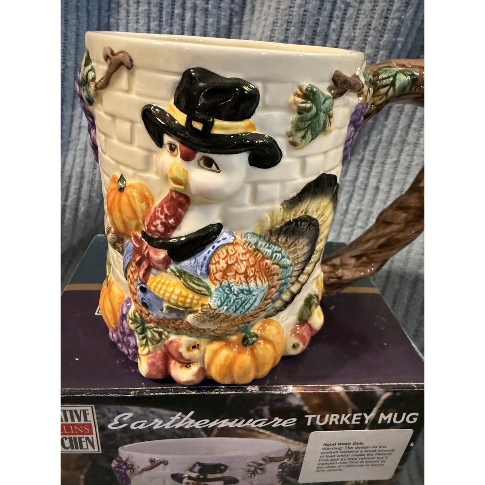 Creative Collins Kitchen Earthenware Turkey Mug Open Box - Picture 2 of 6